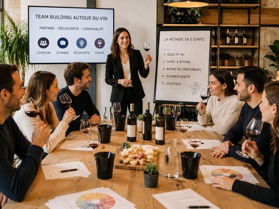 Choisir un team building autour du vin : méthode en 5 étapes (objectifs RH, timing, niveau, logistique)